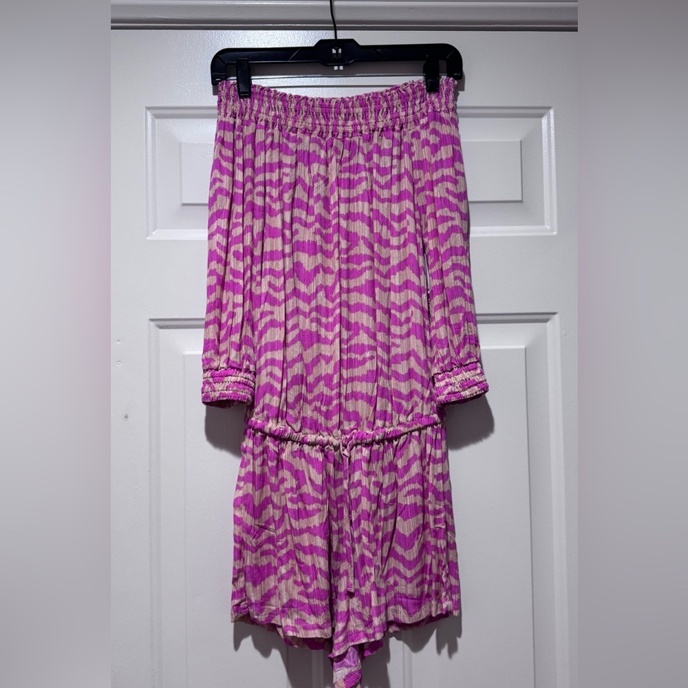Raisins Pink and Beige Leopard Romper